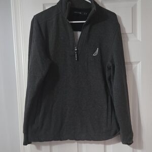 Nautica Gray Quarter-Zip Pullover